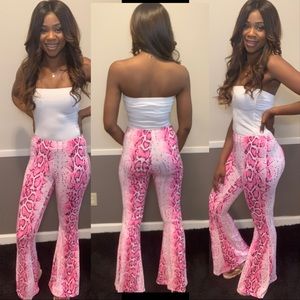 Pink snakeskin pants